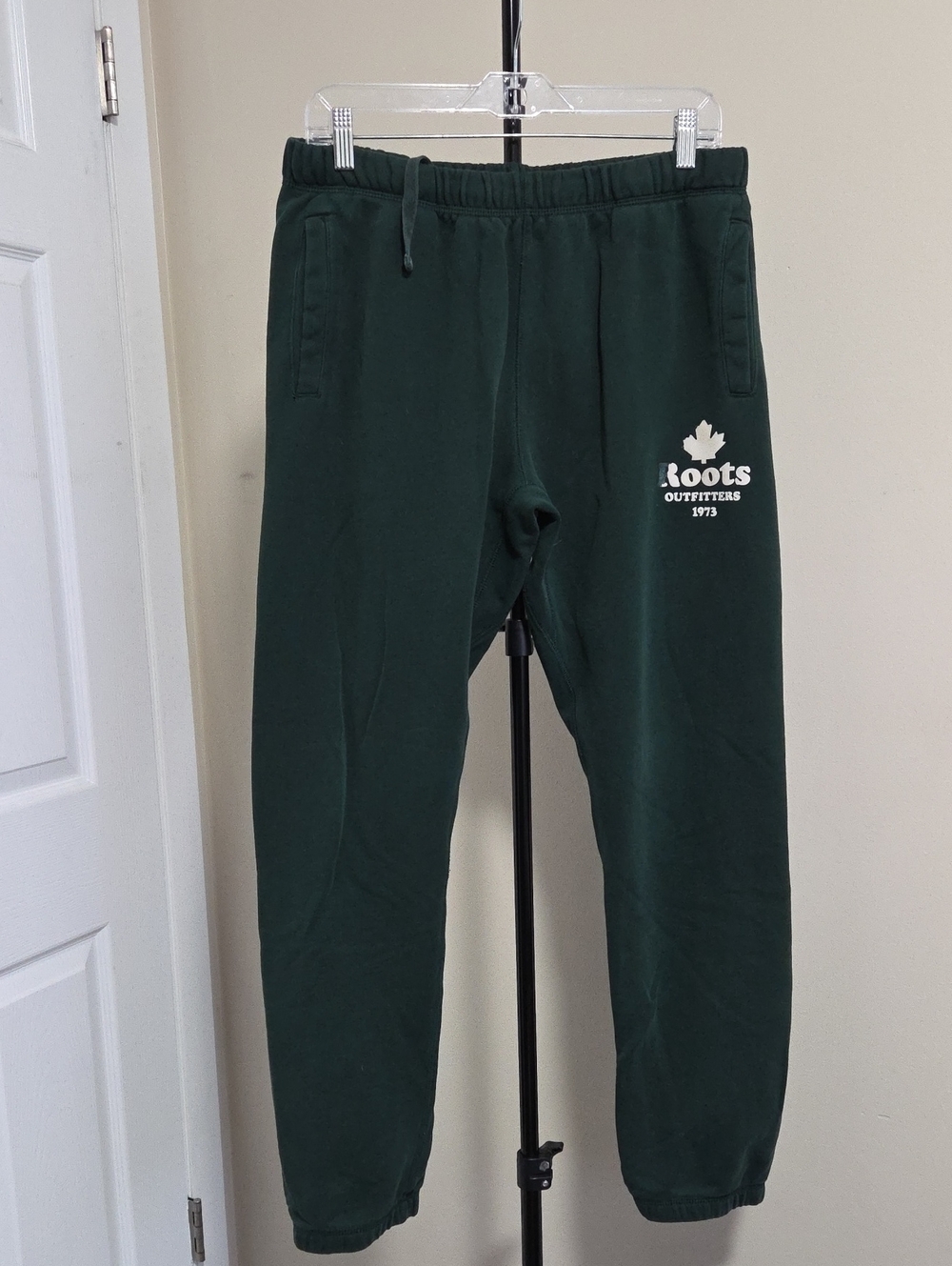 Roots Dark Green Sweatpants with White Logo